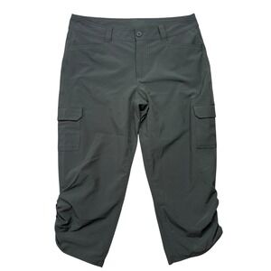 Eddie Bauer Womens Capri Pants 10 Gray Cargo Hiking Outdoors Utility